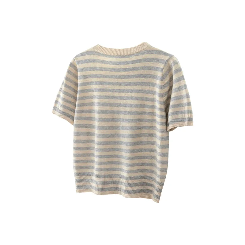 TOUCH Knitwear Women's Gray Stripes-1