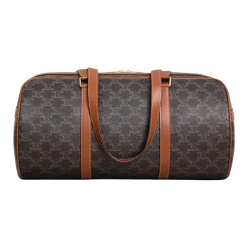 CELINE Triomphe Canvas Travel Bag Women's Tan Color