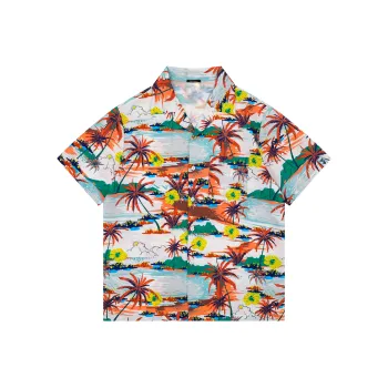 Yiwen Shirt Unisex Green Purple Coconut Grove