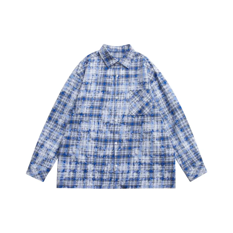 Magmode Shirt Unisex Blue Plaid Color-4