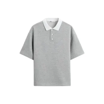 ZARA Polo Shirt Men's Zebra Print Gray