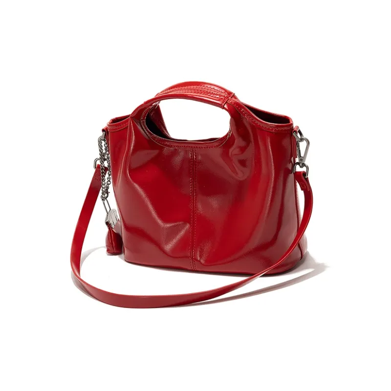 Vigno Synthetic Leather Shoulder Bag, Crossbody Bag, Handbag Regular Women's Red/Ecru/Black-2
