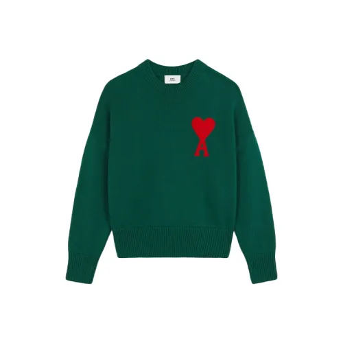 AMIPARIS Big Heart Embroidery Crewneck Sweater