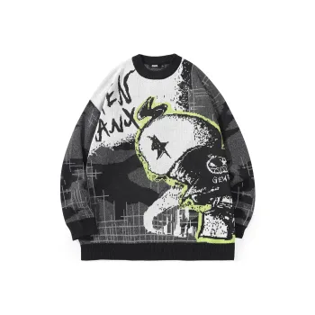 GENANX Sweater Unisex Black Gray Color