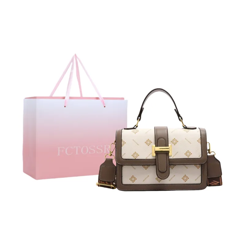 FCTOSSR PU Crossbody Handbag Regular Women's Ecru/Yellow/Brown-0