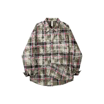 GDRX Shirt Unisex Green Plaid Tie Dye