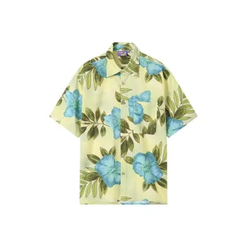 WULISHAONIAN Shirt Unisex Yellow Blue Multicolor