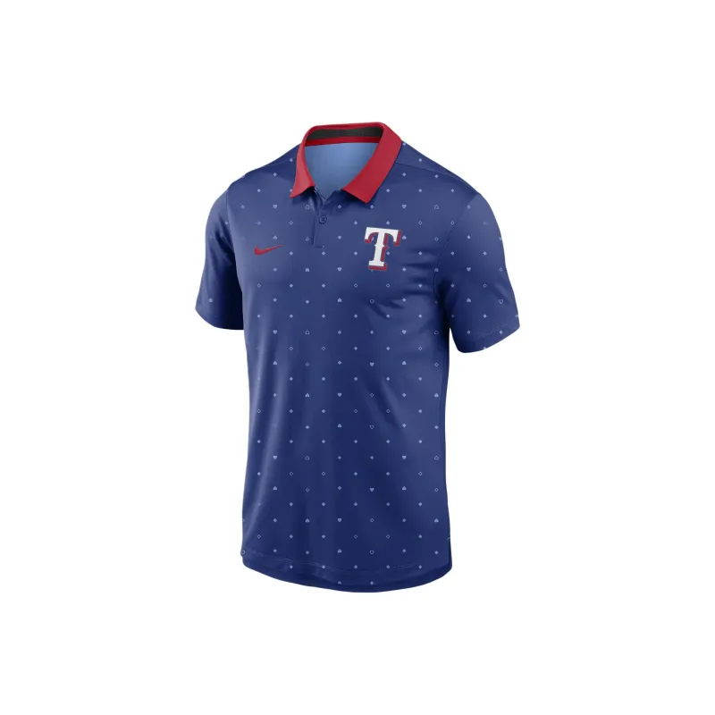 Nike MLB Collaboration Texas Rangers Polo Shirt Texas Ranger Team Men's Royal Blue-0