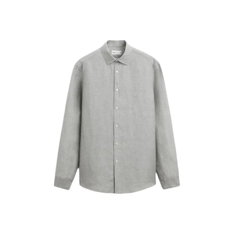 ZARA Shirts Men Olive Green-0