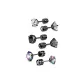 Enchanted Elf Stud Earrings Three-Piece Set (White Zircon+Black Zircon+Colored Zircon)