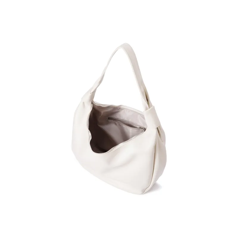 Dubaolu Synthetic Leather Shoulder Bag Large Size Women's Ecru/Gray/Black-3