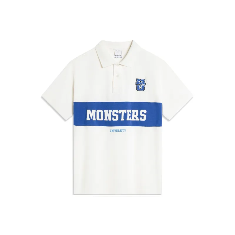 LiNing x Disney Polo Shirt Unisex Ivory/Color Blue-0