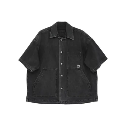 우영미 워싱 데님 숏슬리브 셔츠 블랙 - 25SS