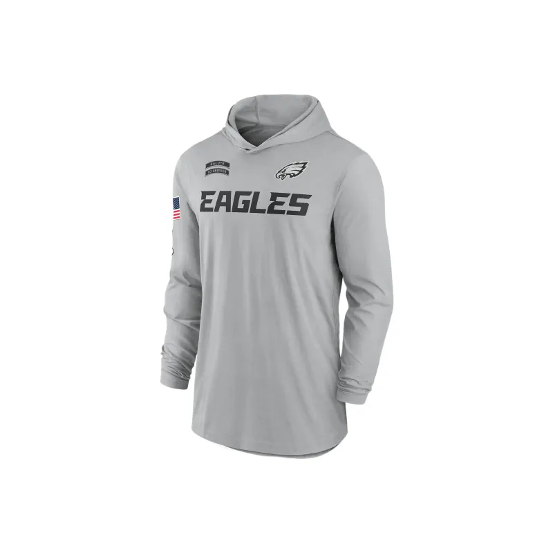 Nike Philadelphia Eagles Salute To Service Edge Mascot Lockup Men's Nike Dri FIT Nfl Long Sleeve Hooded Top-0