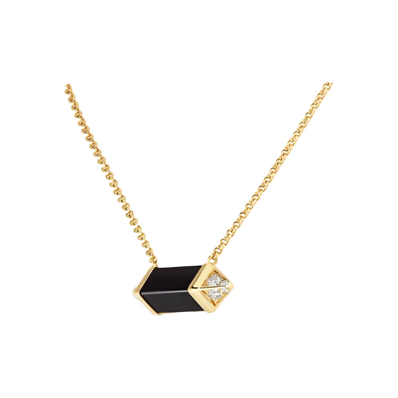 CARTIER Les Berlingots De Cartier Collection 18K Gold Necklaces Women's Black-1