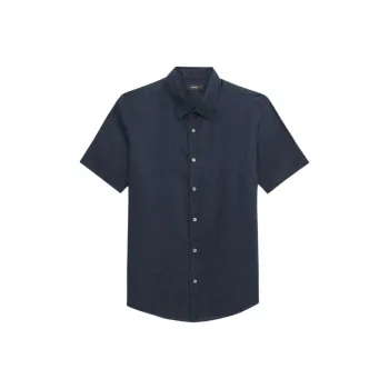 THEORY Shirts Men Navy Blue