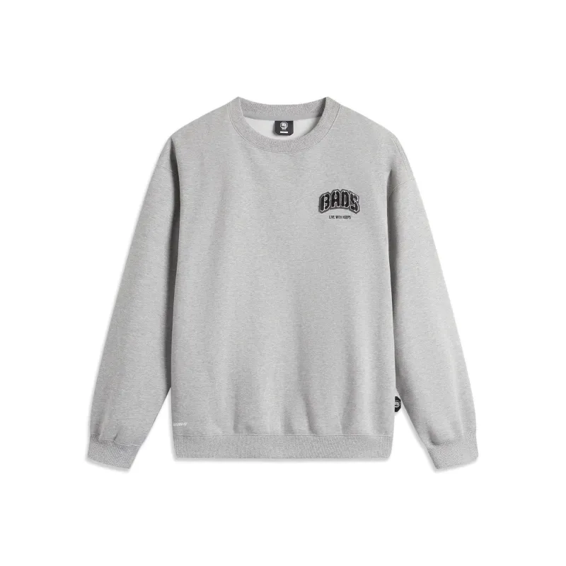LiNing Sweatshirt Men's H110AB Heather Gray Moon Dial With Mixed Gray-0