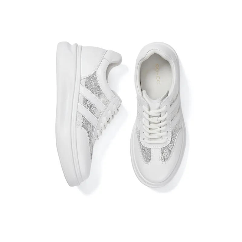 GG CC Slip Resistant Cushioning Abrasion Resistant Low Top Skateboard Shoes Women's White-2