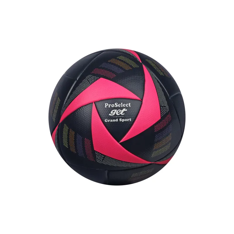 ProSelect Size 5 Soccer PU Seamless Thermal bonding Unisex Black Pink-1