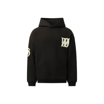 WE11DONE Boucle Letter Logo Hoodie Sweatshirt Men's Black