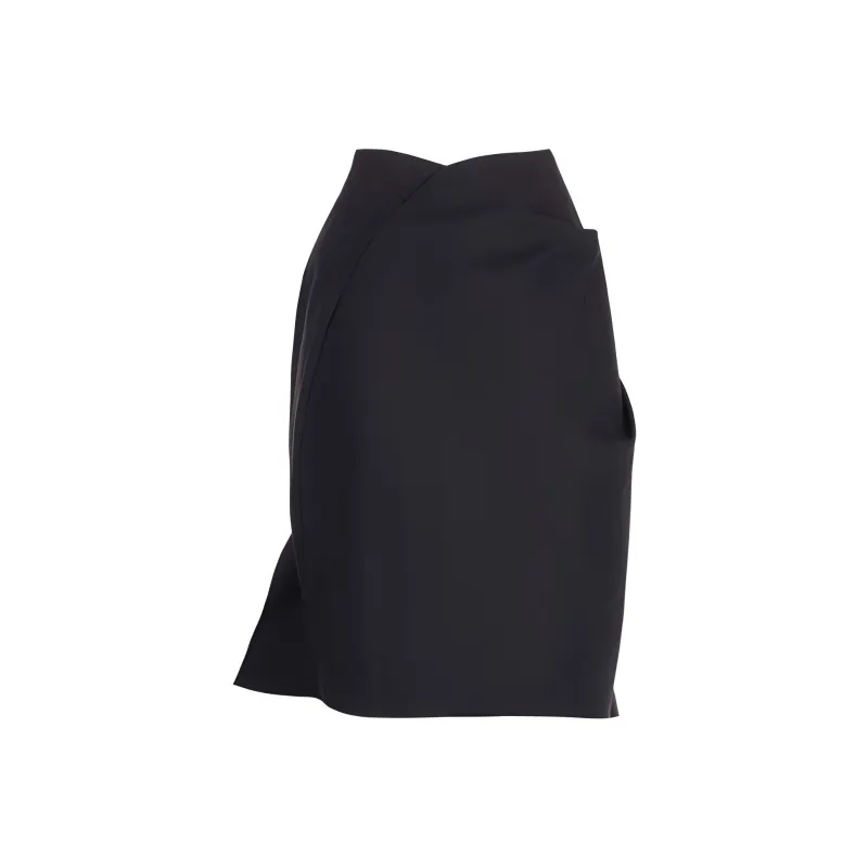 RICK OWENS Draped Cotton Mini Skirt-1