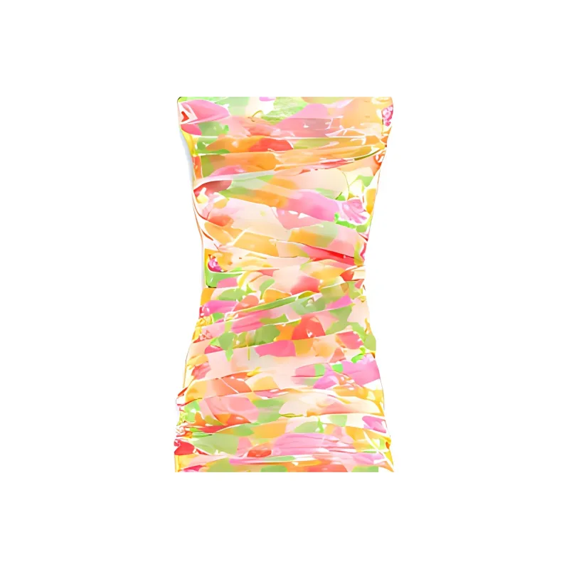 SAINT LAURENT Ruched Strapless Dress-4