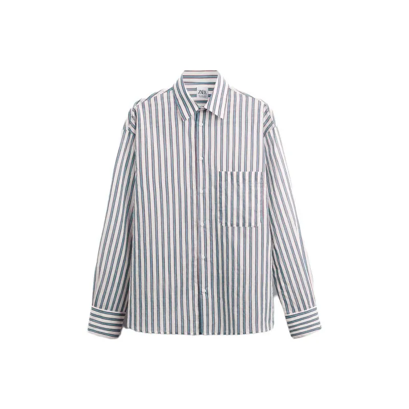 ZARA Harry Lambert Co brand Shirt Unisex Blue White-0