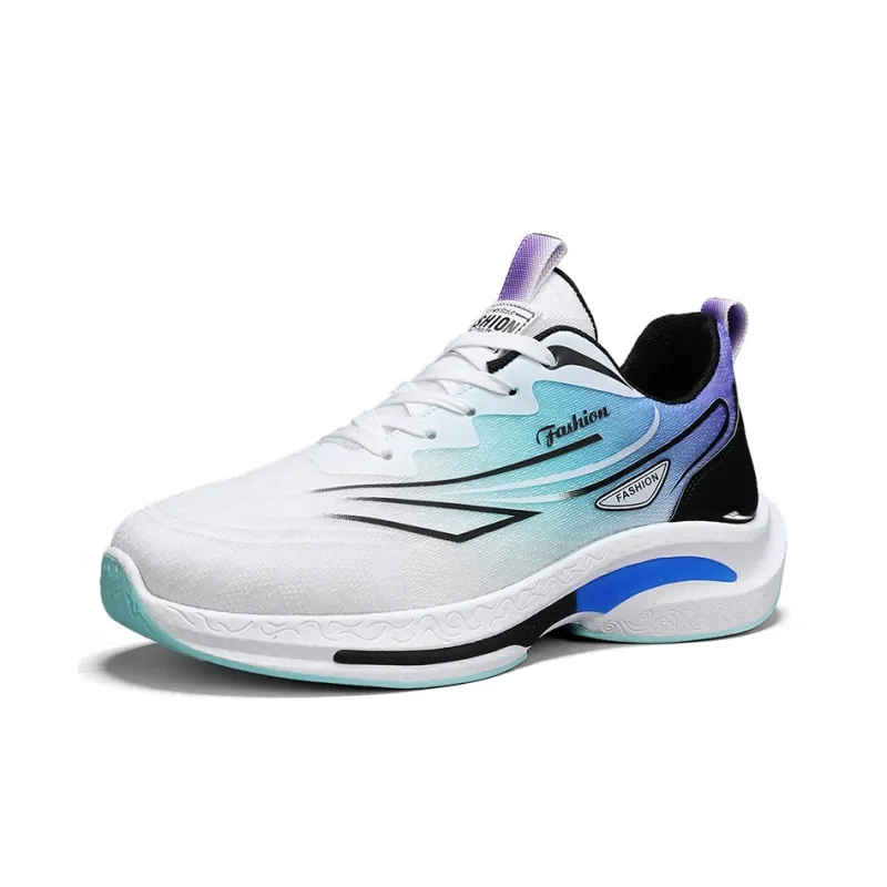 Kuding Casual Shoes Men Low Top Black/Orange/White/Blue/Light Blue-1