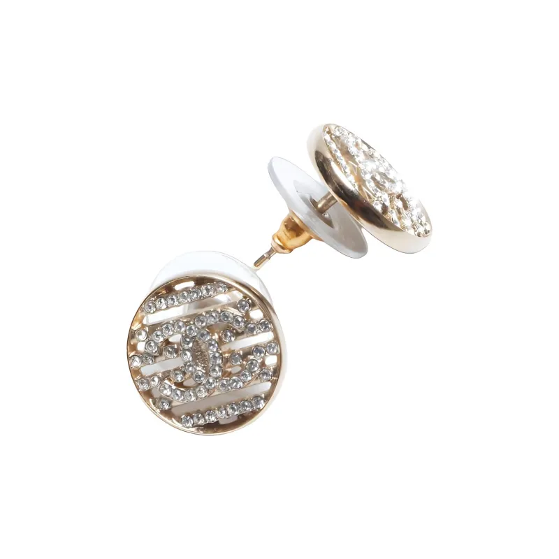 CHANEL 2020 Cc Rhinestone Earrings-1
