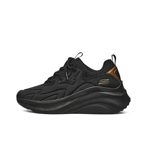 Skechers Sport Soft Shoes Slip Resistant Breathable Lightweight Cushioning Low Top Casual Shoes Women's Black