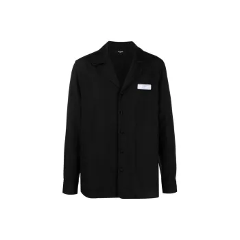 BALMAIN Logo patch Long Sleeve Shirt