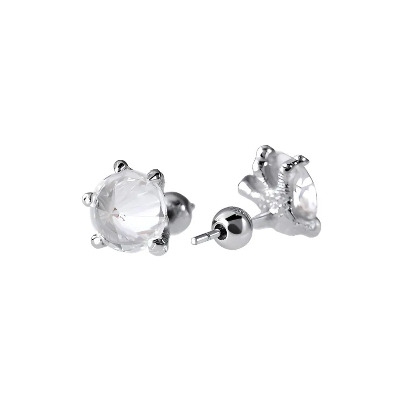 APORRO 925 Sterling Silver Dragon Claw Stud Earrings Unisex Plated 18K White Gold/14K Gold-1