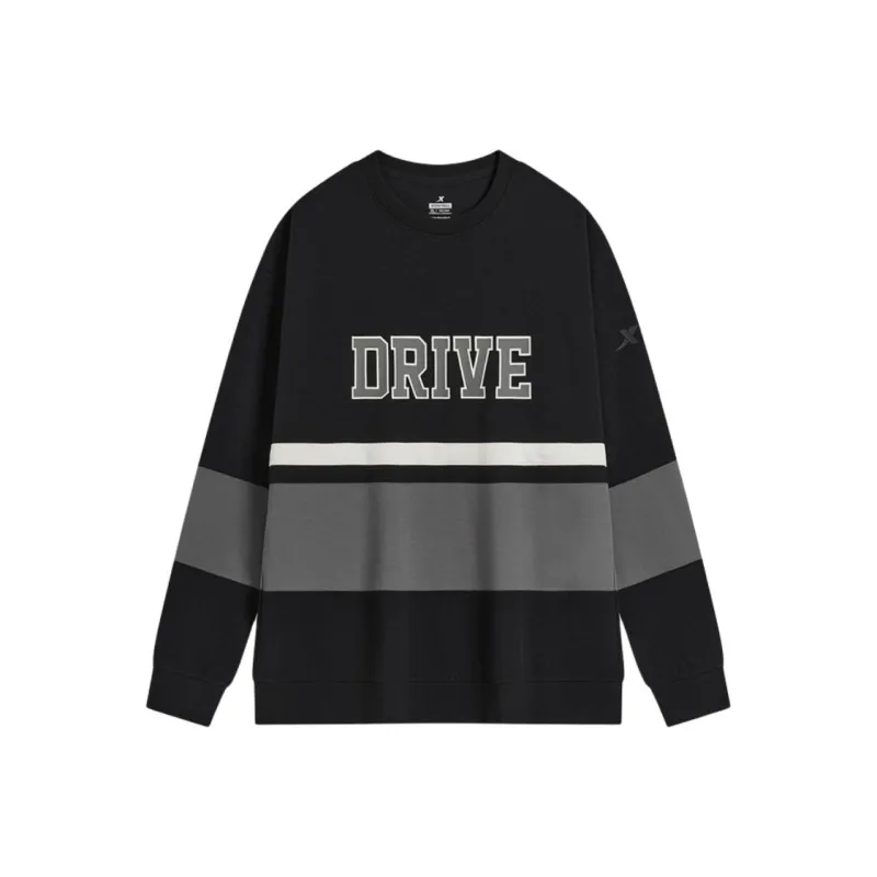 XTEP Sweatshirt Men's Jet Black/Subdued Gray/Cotton White-0