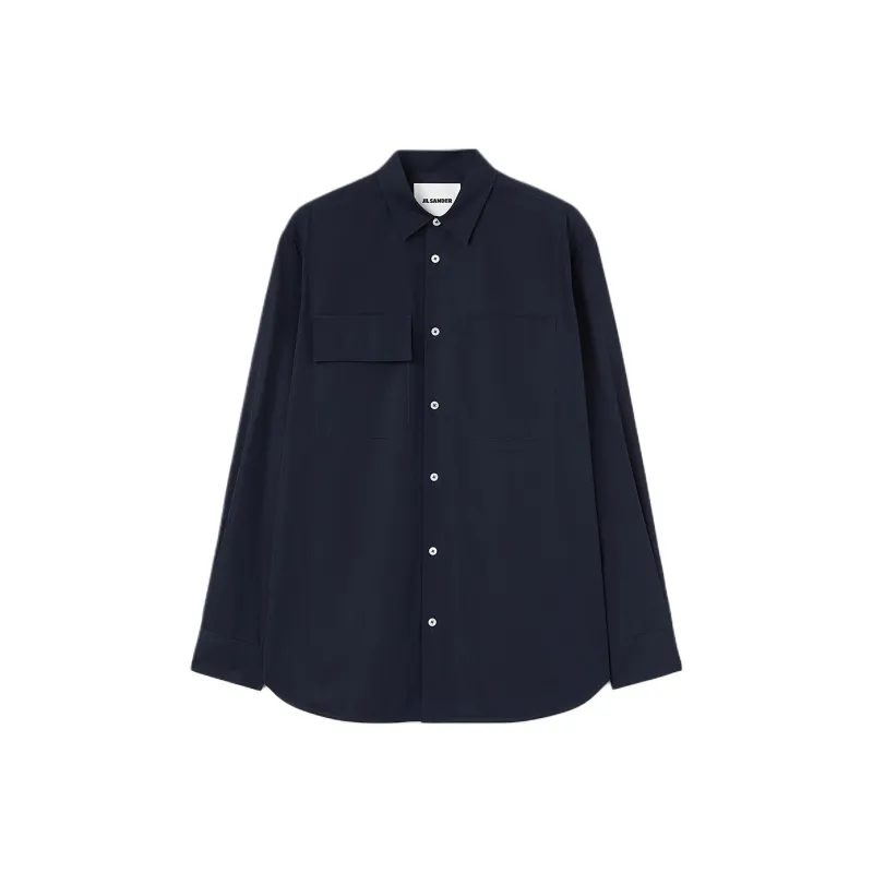 JIL SANDER Pointed collar Organic Cotton Shirt-0