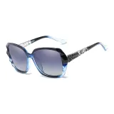 Transparent Blue Frame with Dual Gray Lenses