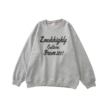 ZMOH Fleece Lined Crew Neck Sweatshirt Unisex Couple's