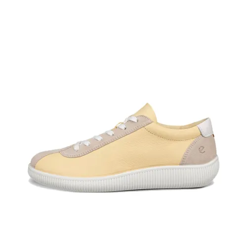 Ecco SOFT ZERO Anti Slip Wear Resistant Low Top Casual Shoes Women's Yellow