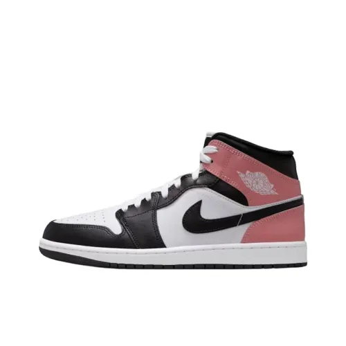 JORDAN 1 Mid White Rust Pink Black