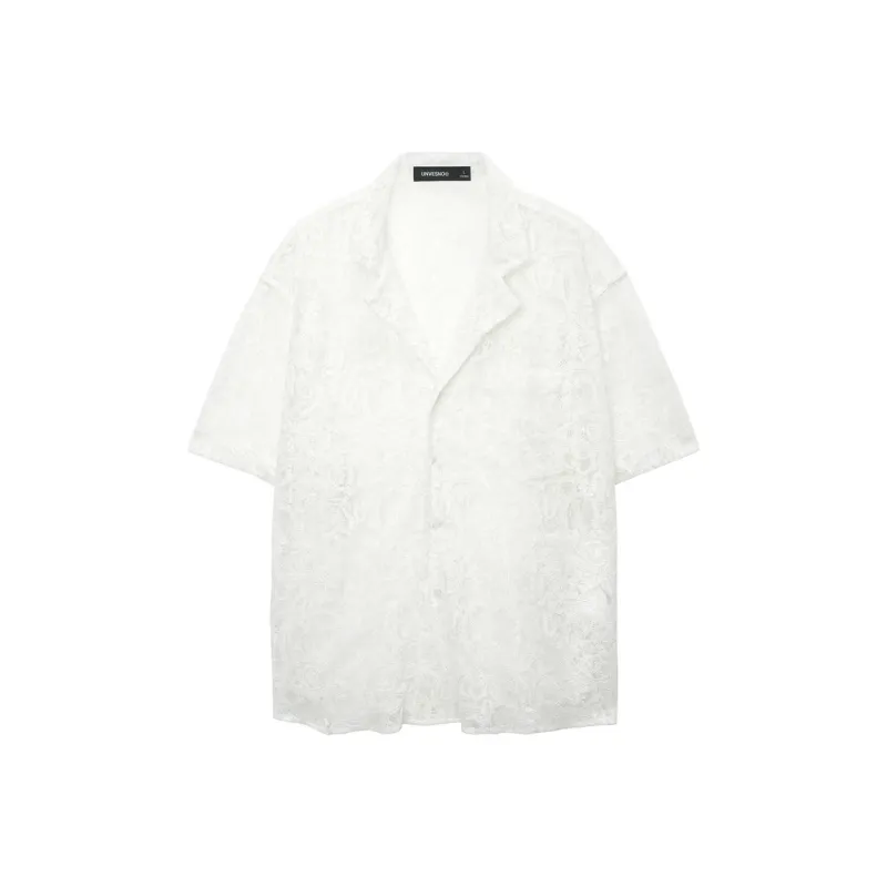 UNVESNO Shirts Unisex Lace White-0