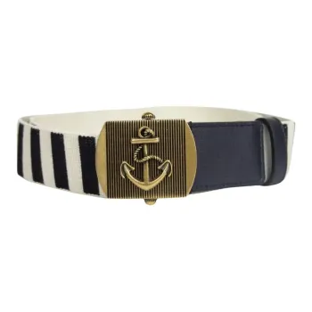 GUCCI Brass, Fabric Belt Men's Blue Width 3.5CM