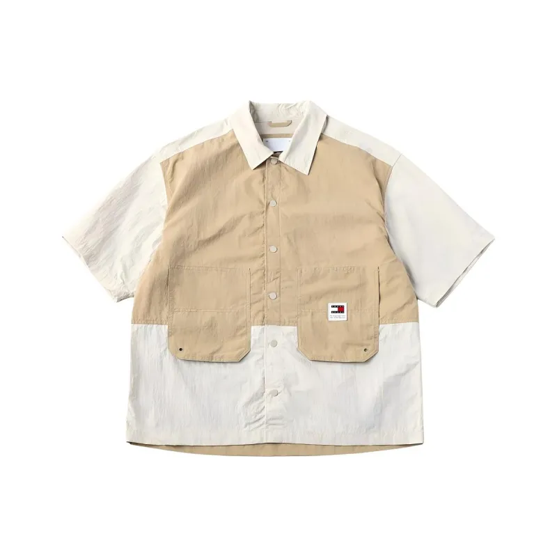 Tommy Hilfiger TJM SKATE FIT COLORBLOCK SHACK Shirt Men's Beige-0