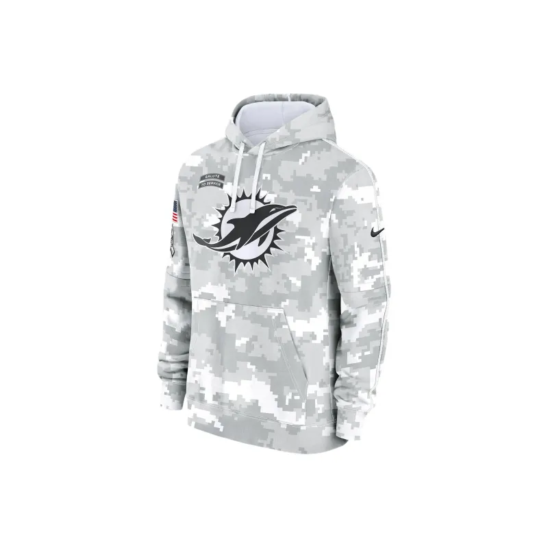 Nike Miami Dolphins Salute To Service Primary Edge Club Men's Nike Nfl Pullover Hoodie-0