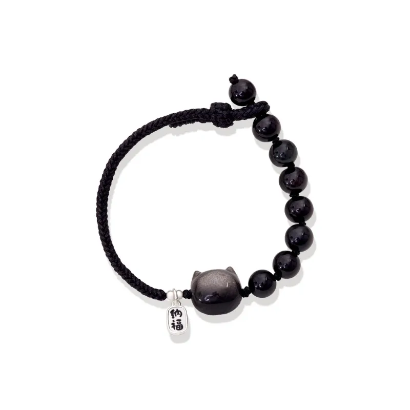 HELA DE HAI Natural Obsidian Bracelets Women's-0