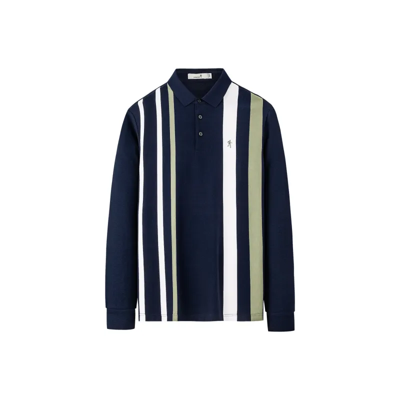 Dance With Wolves Polo Shirt Men's Dark Blue-0