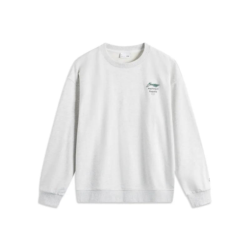 LiNing Sports Fashion Collection Sweatshirt Unisex Heather Gray Deep Antarctic Gray-0