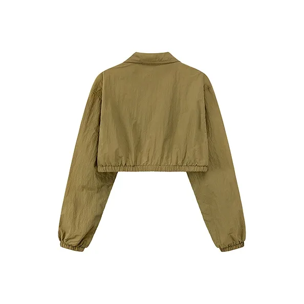 CHUU Cropped Coat Women's Mustard Green-1