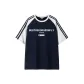 Navy Blue & White Heather Gray