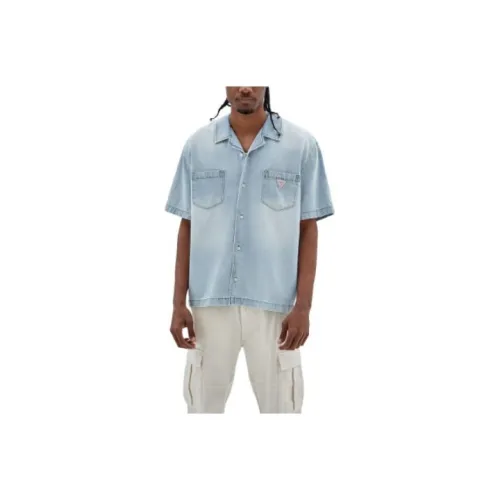 GUESS Originals Denim Camping Shirt Shirt Men's Blue