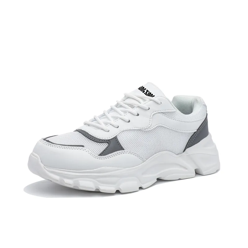 Singing Cushioning, Breathable, Lightweight Low Top Chunky Sneakers Unisex White-1