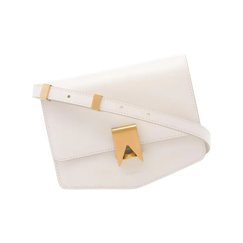 Alaia Calfskin Shoulder Bag, Crossbody Bag Trumpets Women's Ivory-0